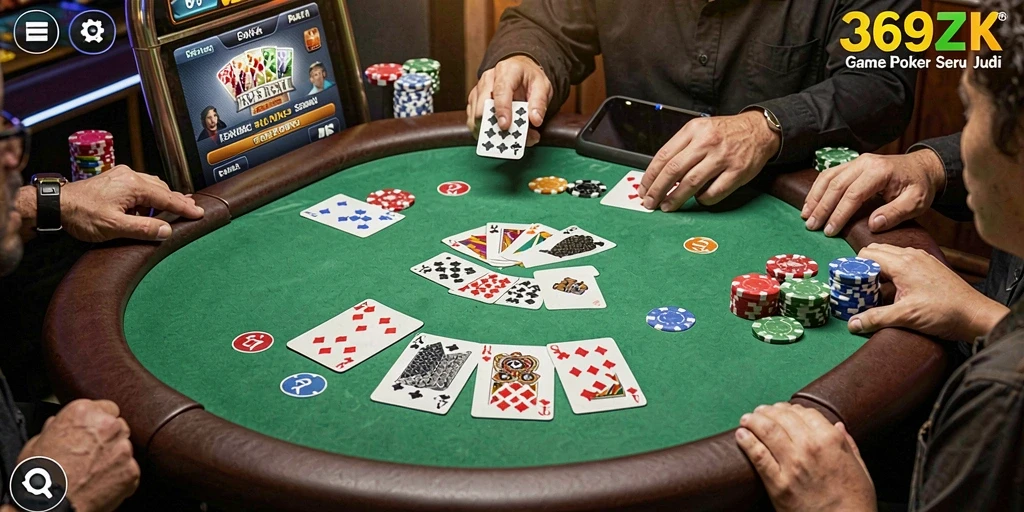 Screenshot gameplay Poker di 369ZK yang memukau dan seru.