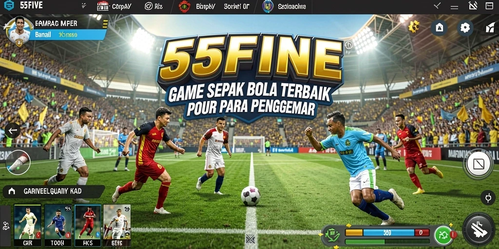 Screenshot menampilkan aksi seru dalam permainan sepak bola.