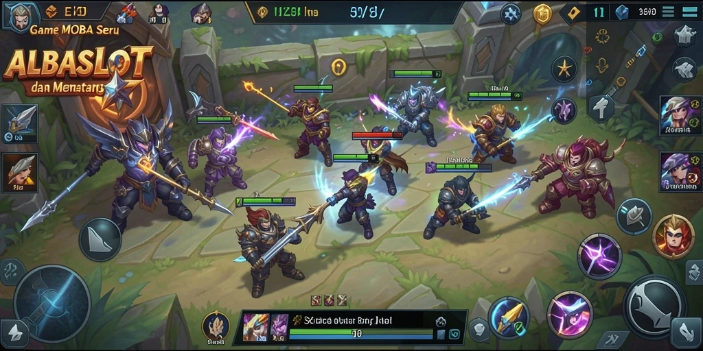 Tampilan menarik dari gameplay seru ALBASLOT yang menggugah semangat bertarung.