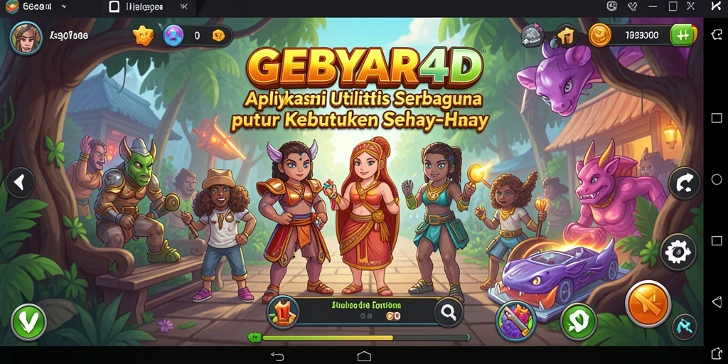 Tampilan antarmuka aplikasi GEBYAR4D yang menarik dan intuitif.