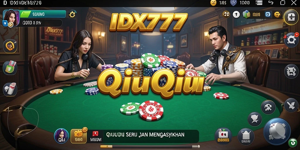 Screenshot gameplay IDX777 dengan tampilan kartu QiuQiu yang menarik.