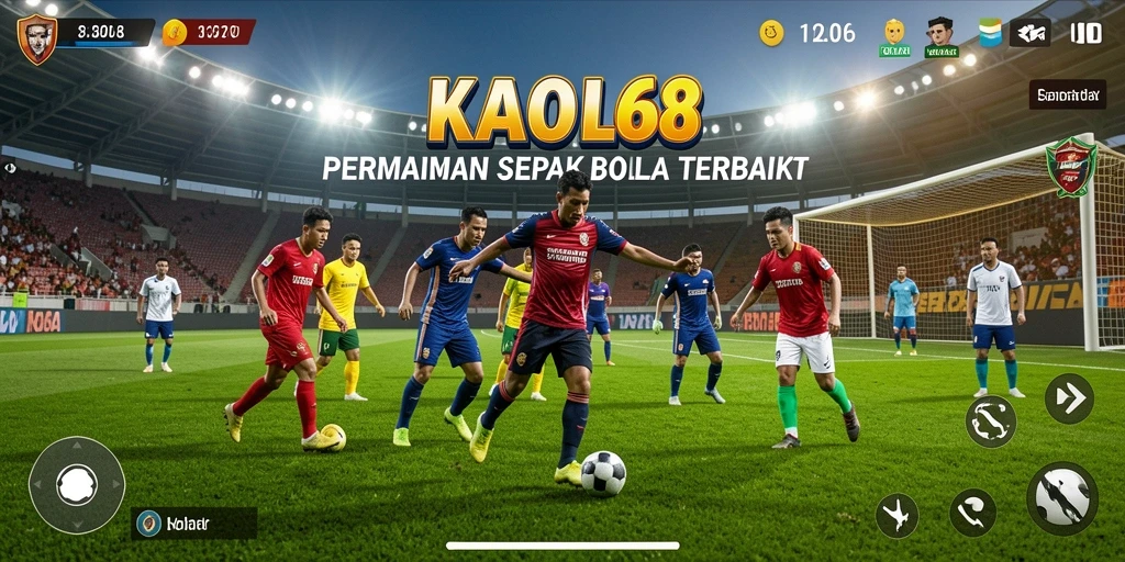 Gameplay mendebarkan dalam KAOL68 dengan aksi sepak bola yang intens.
