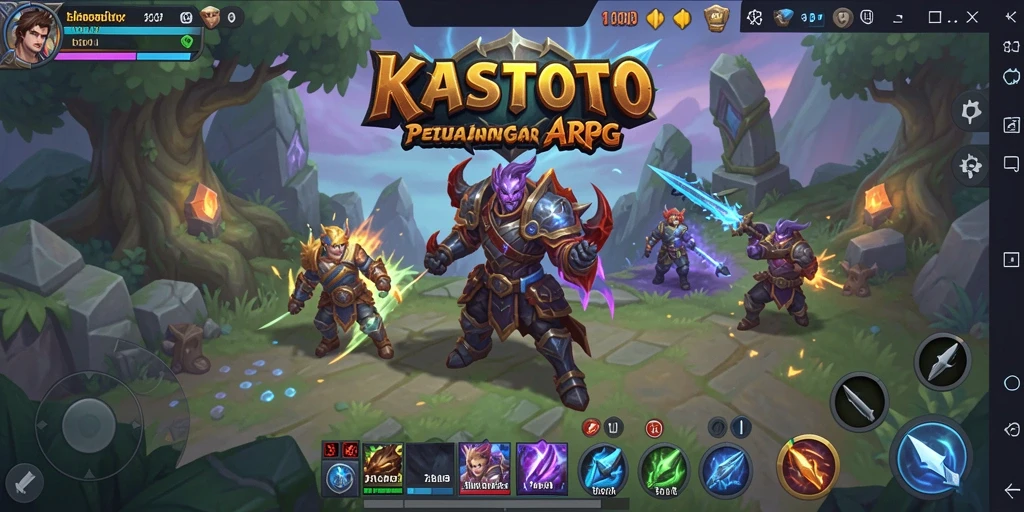 Tampilan dinamis dari karakter dan pertarungan seru dalam KASTOTO.