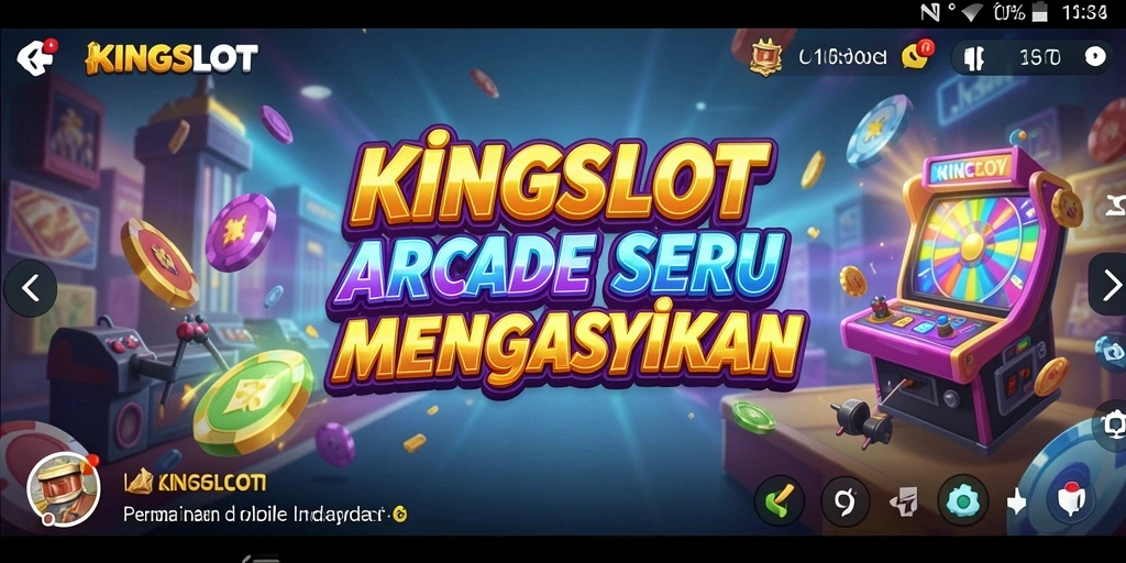 Screenshot utama KINGSLOT menunjukkan gameplay Arcade yang menarik.