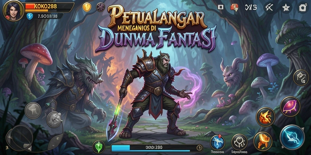 Tangkapan layar utama KOKO288 menampilkan aksi seru dalam dunia petualangan.