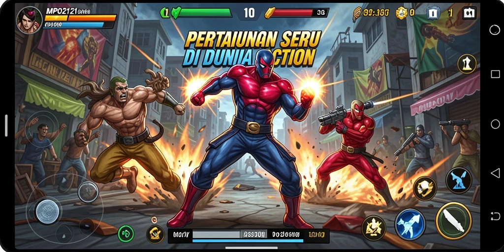 Screenshot MPO2121 menampilkan aksi pertempuran yang mendebarkan dan karakter yang keren.