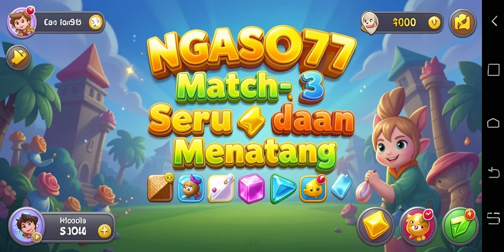 Tampilan gameplay NGASO77 yang seru dalam Match-3.