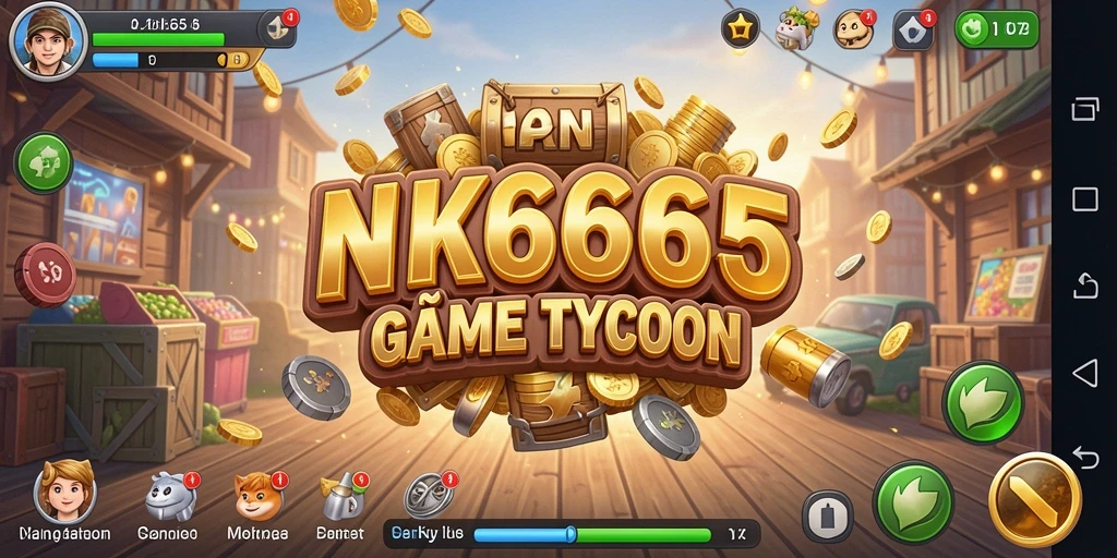 Screenshot NK666 menunjukkan gameplay manajemen bisnis yang seru.