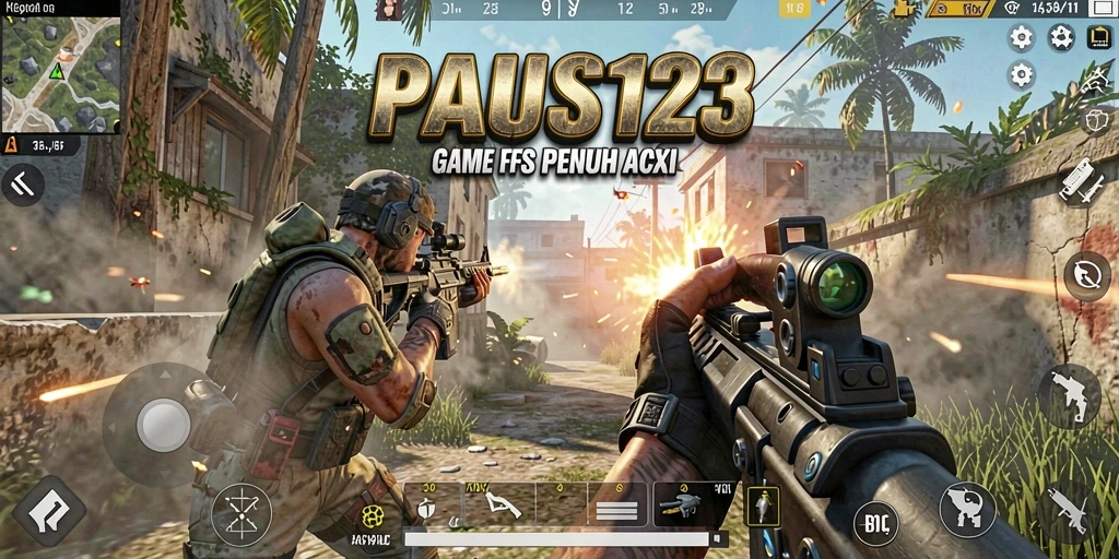 Tangkapan layar PAUS123 dengan aksi seru dalam pertempuran FPS.
