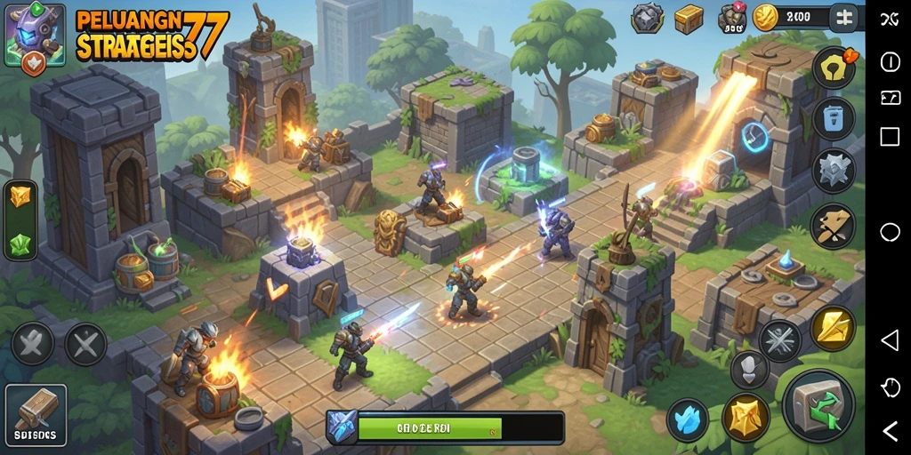 Tampilan gameplay PELUANG77 yang seru dalam Tower Defense.