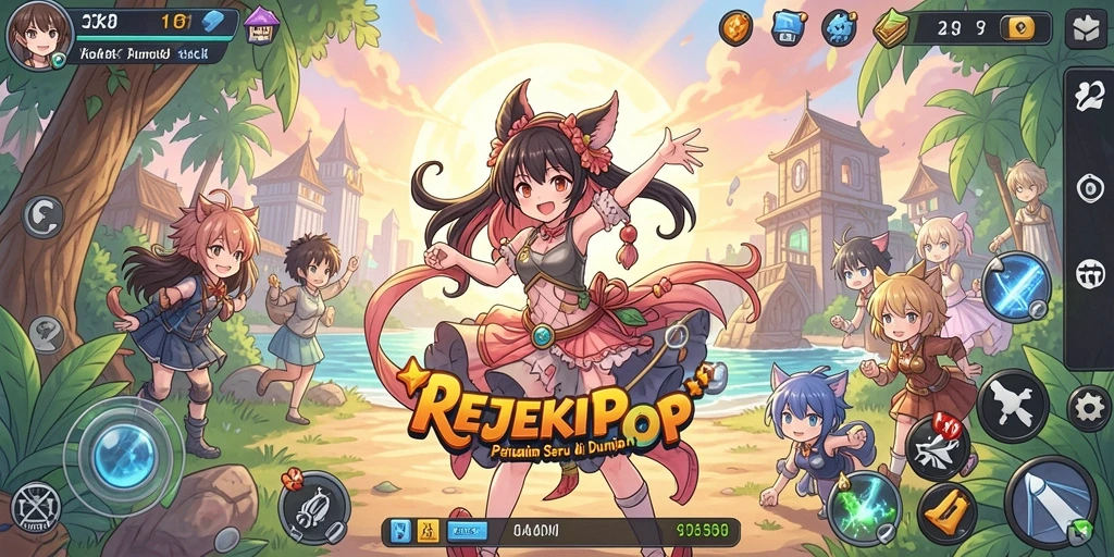 Screenshot gameplay menunjukkan aksi seru karakter Anime.