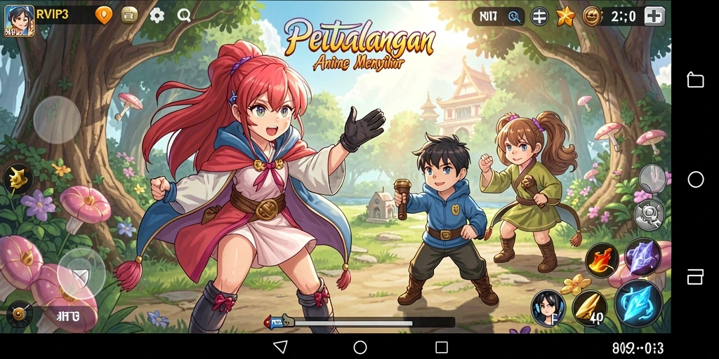 Tampilan screenshot RVIP3 memperlihatkan aksi seru dalam dunia anime.
