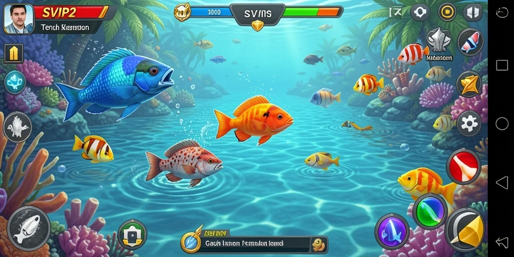 Tampilan gameplay SVIP2 yang mengasyikkan saat menangkap ikan.