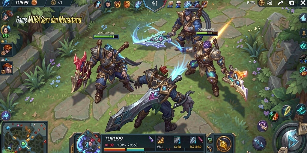 Screenshot gameplay TURU99 menampilkan aksi seru dan strategi tim.